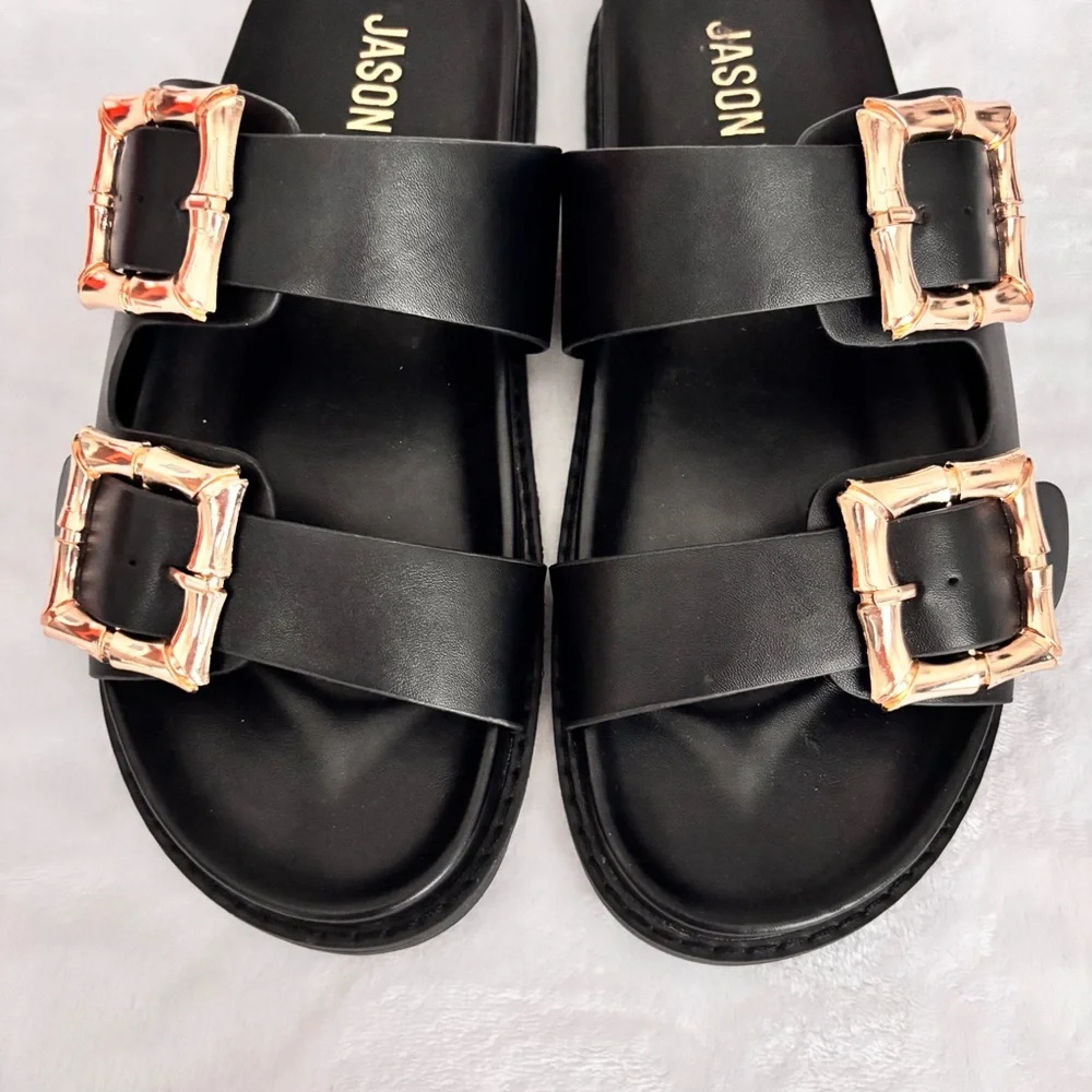 JASON WU Marzan Black Vegan Leather Luxe Slide-On Sandal--NEW--8.5 - Picture 3 of 15